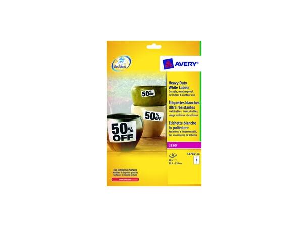 Avery L4775-20 Heavy duty labels 210x297